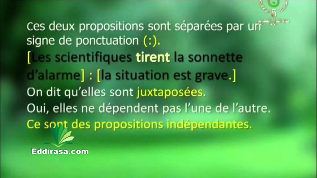 La phrase simple et complexe et différentes sortes de propositions Français 4AM
