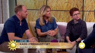 Kaos i fredagsmyset - nu åker Sune på turné - Nyhetsmorgon (TV4)