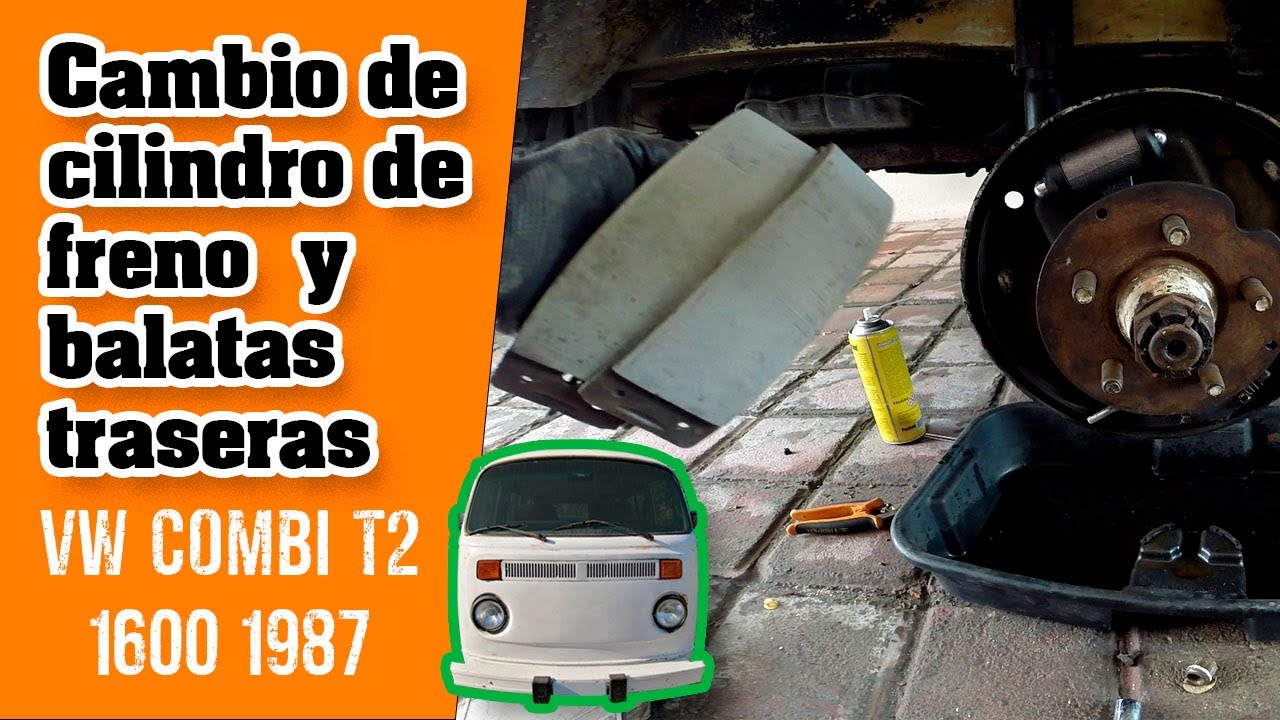 cambio cilindro de freno trasero y balatas VW combi 1987/ how to change rear brakes  VW bus T21987