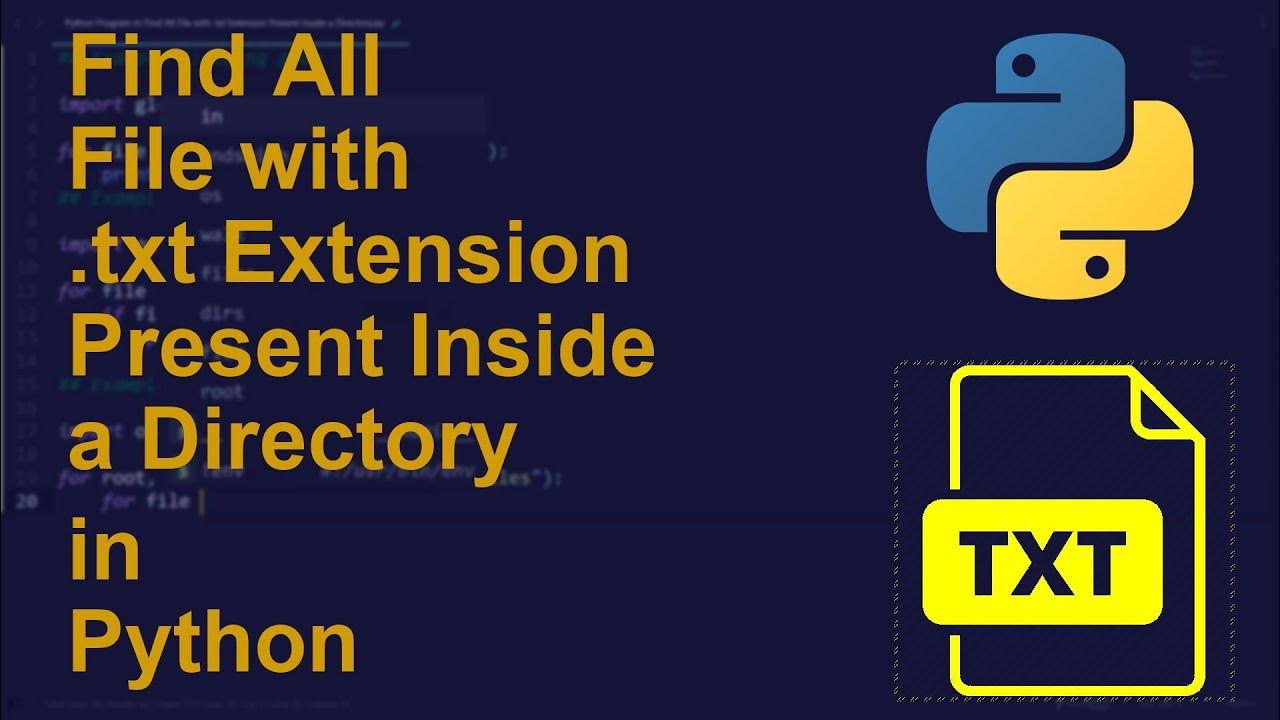 Find All File with .txt Extension Present Inside a Directory in Python