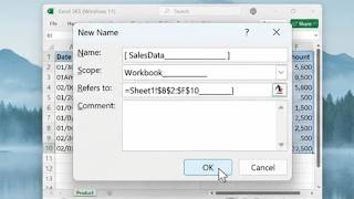 Define Name Feature Excel
