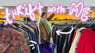 thrifting for items that my closet NEEDS 💫 && MAJOR ANNOUNCEMENT!! | Thrift with me & try on haul