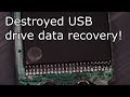 USB drive DESTROYED by customer; Louis attempts data recovery anyway.