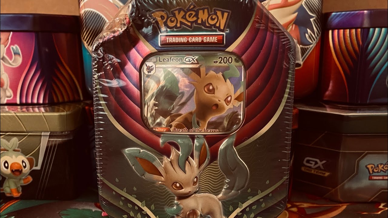 Pokémon Leafeon Evolution Celebration Tin Opening! Evolutions pack inside