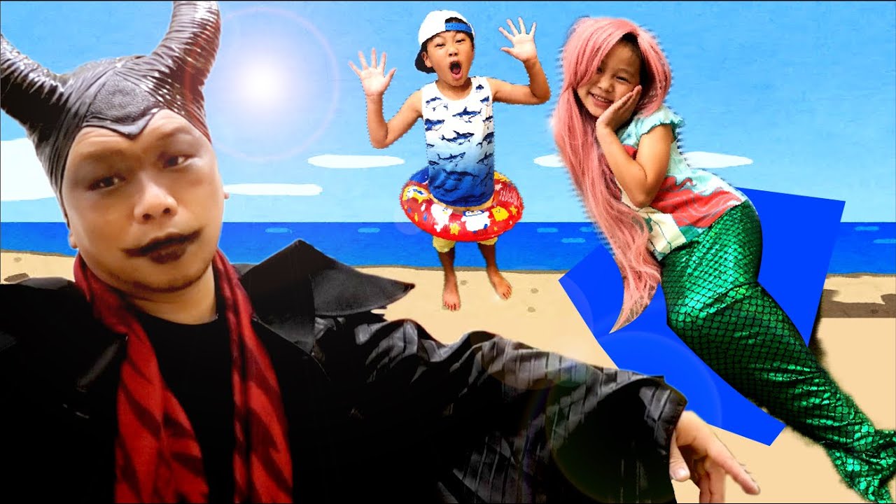 【寸劇】プリンセスごっこ！人魚と魔女のお絵かき対決　教育　友情