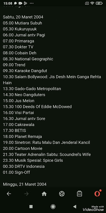 Jadwal Tv Acara Edisi Sabtu 20 Maret 2004 Indosiar RCTI SCTV Trans tv TV7 Lativi antv Global tv tpi