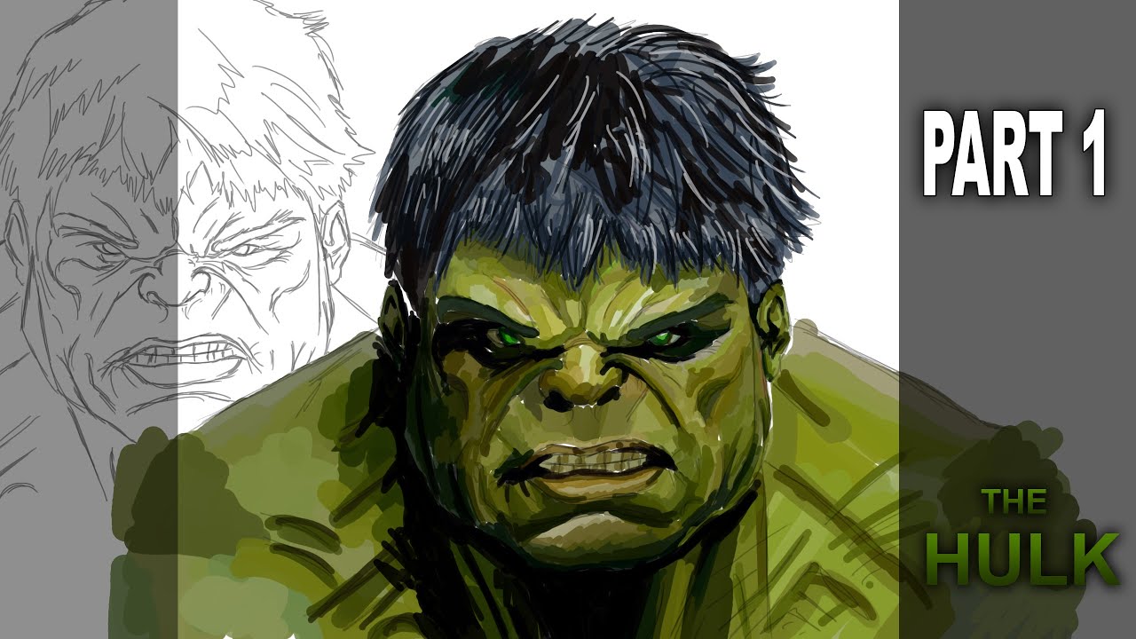 HULK Digital Painting Part 1 How to Draw Hulk