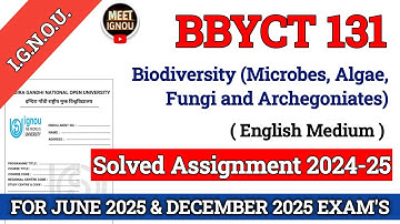 BBYCT 131 Solved Assignment 2024-25 // Biodiversity // #bbyct131_assignment #bbyct131_ignou #bbyct