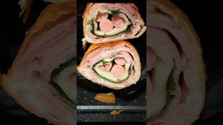 Fast-paced Giant spring roll  #asmr #cooking #satisfying