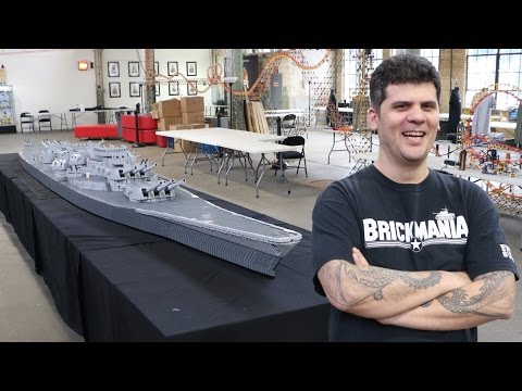 Massive LEGO USS Missouri WWII Battleship by Brickmania