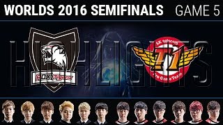 ROX vs SKT Game 5 Semi-final Highlights, S6 Worlds 2016 Semifinals, ROX Tigers vs SK Telecom T1 G5