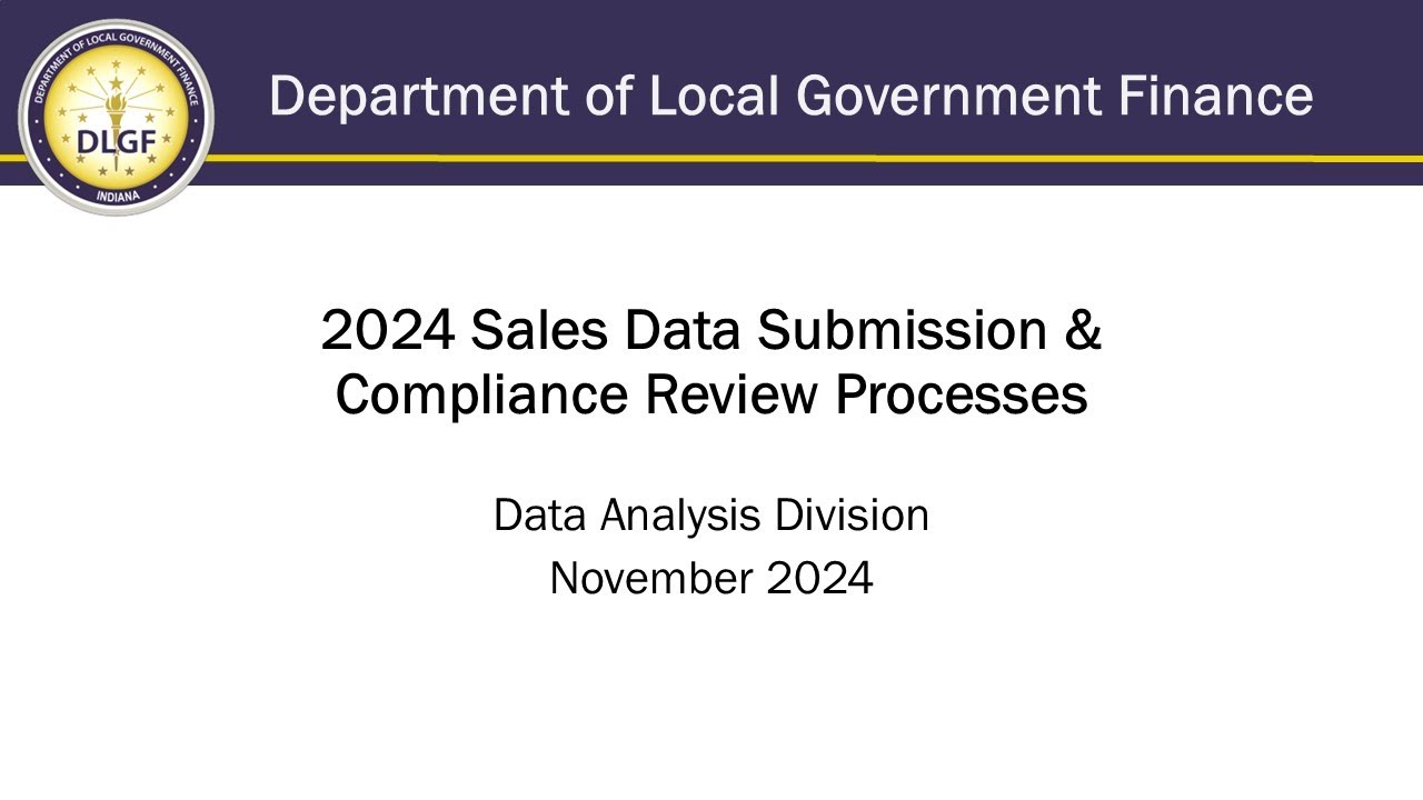 DLGF Webinar -  2024 Sales Data Submission