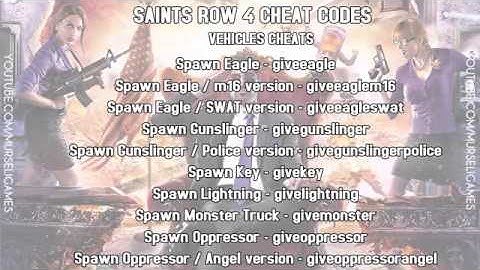 Saints Row 4 All 85 Cheat Codes