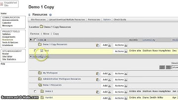 Sakai: Copying documents from one site to another site