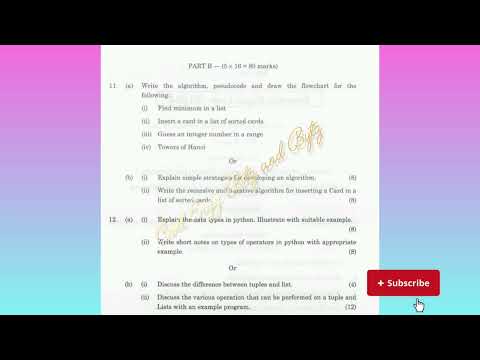 GE3151 Problem Solving and Python Programming |Anna university question paper May 2025# 
