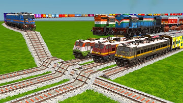6 DANGEROUS TRAINS & RAILROAD CROSSING AT BUMPY CROSSING RISKY RAILROAD TRACKS | Beamng drive trains