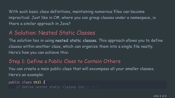 Efficiently Manage Java External Classes in a Single File Structure