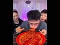 Spicy red hot noodles challenge with my GF