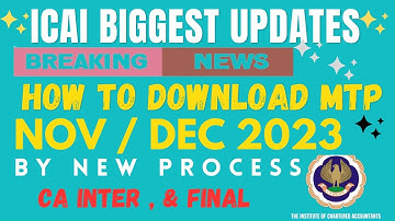 How To Download | ICAI MTP Nov / Dec 2023 Exam | New Process | ICAI Mock Test Paper Kaise Download
