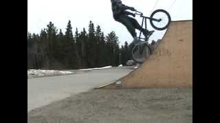 My first  rock and roll on my 4ft quarter pipe BMX