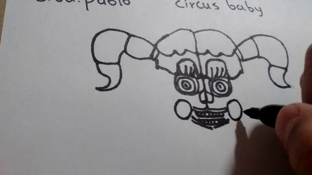 Como dibujar a circus baby de fnaff 1 parte/how to draw circus baby from  fnaff part 1 - YouTube