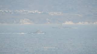 Turkish Navy Fast Attack Crafts Dogan and Kilic class passing by in Chios Strait.