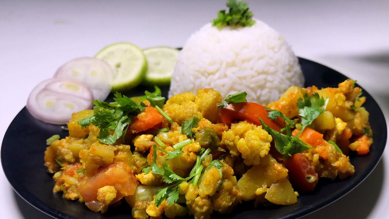 Healthy Lunch Recipe Vegetable Recipe Vegetable With Rice Desi Lunch Recipe Mim S Kitchen Youtube