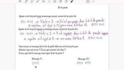 [Bases Num] Bit de parité