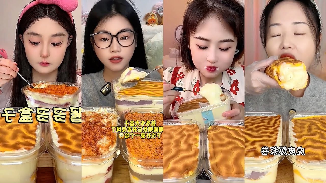 Meat Floss Bursting Cream Cake Roll Combining Sweet Salty Perfection Big Bites Asmr Mukbang 🥪