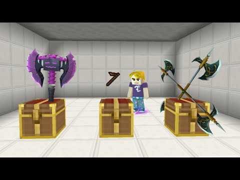 LUCKY CHEST CHALLENGE in SkyBlock! Winner for Necrotic BattleAxe (Blockman Go)