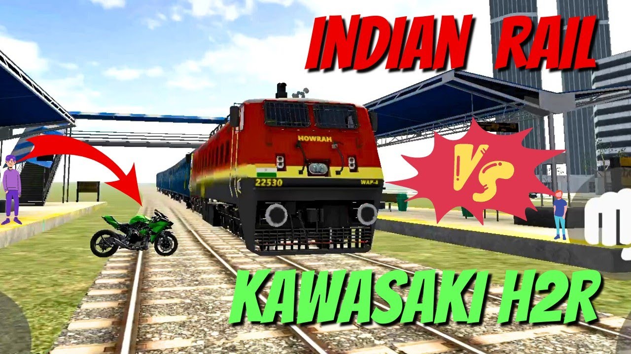 Indian railways vs Kawasaki h2r Indian bikes driving 3d 