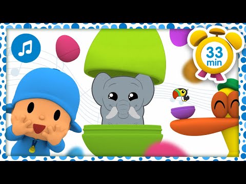🥚🐒 CANCIONES INFANTILES de POCOYÓ - Huevos sorpresa: Selva [33 min] | Caricaturas y dibujos animados