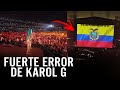 Fuertes críticas a KAROL G por poner la bandera de Ecuador en Cali Colombia