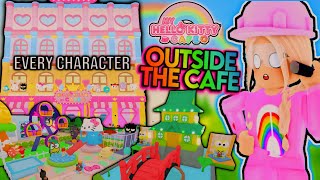 USING EVERY SANRIO CHARACTER DECOR I CAN IN MY HELLO KITTY CAFE! OUTSIDE! ROBLOX BUILD (PART 3)