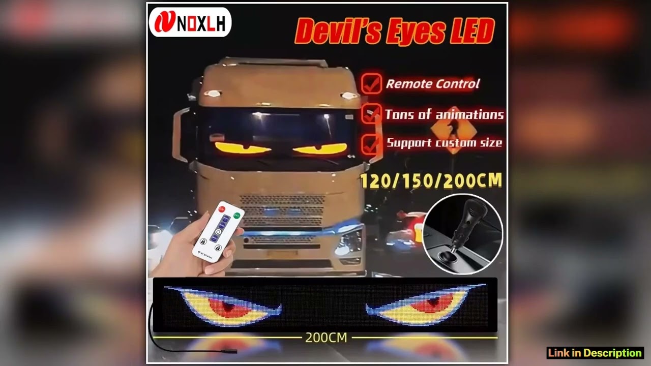 Truck Eyes RGB LED Matrix Pixel Panel Cigar Car Sign Animation Remote Control LED Panel Flexible