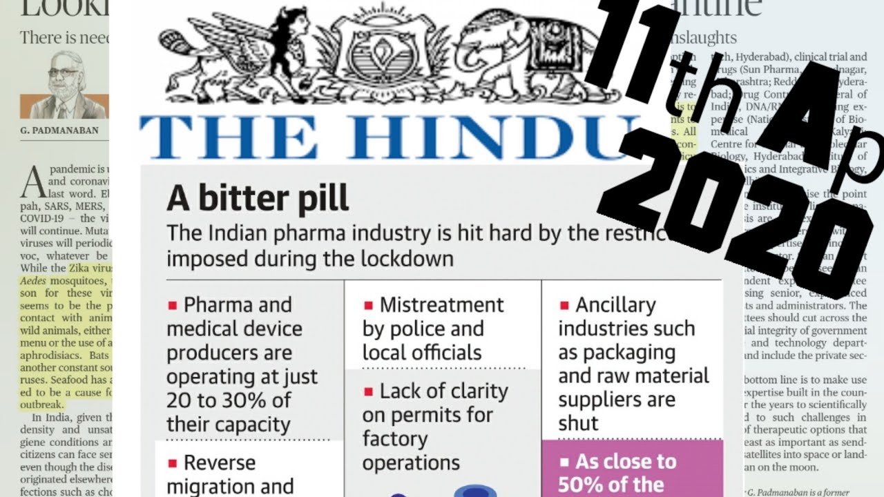 The Hindu Newspaper 11th April 2020