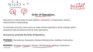 MTH171 - Lecture 4 - Order of Operations