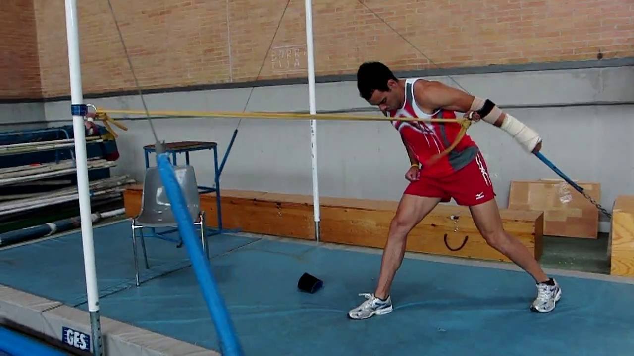 Polvoltim Drills. Tríceps con goma (lesión en mano) vara sf