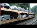 DB Car Transporter train with brand new Ford automobiles 22 06 15