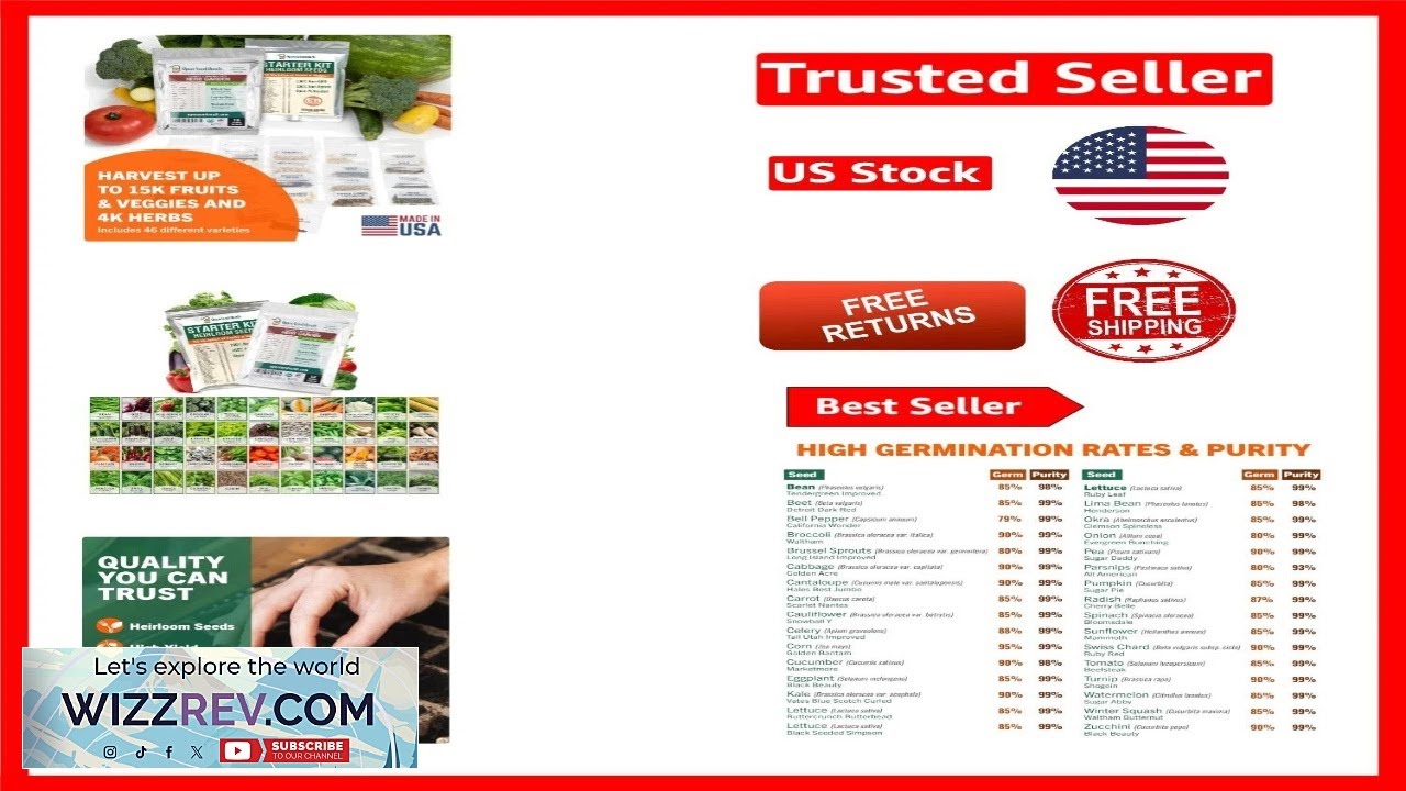 Diverse 44 Variety Gardening Seed Bundle Complete Growing Guide Included