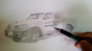 رسم سيارة ددسن Draw a car