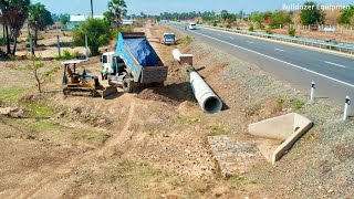 The Best !!! Dump Truck 5Ton Take Soil To Bulldozer Pushing Stuck Will Rock ASEAN