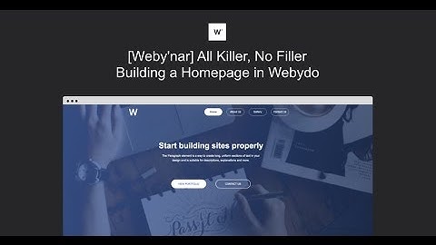 [Weby’nar] All killer, no filler: building a homepage in Webydo