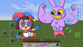 STRONG JAX and SMALL POMNI play together in minecraft | The amazing digital circus in minecraft