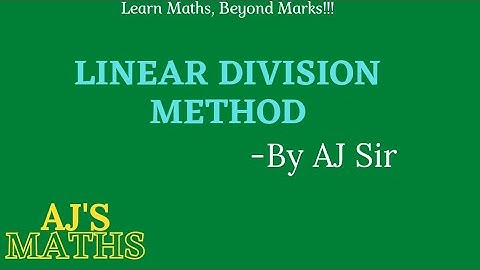 Linear Division Method | Polynomial | #Division_of_Polynomial