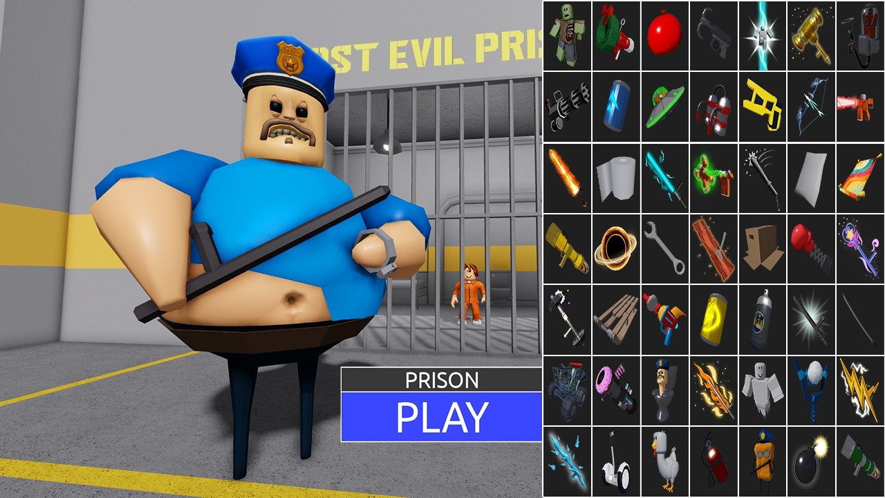 All Items Unlocked BARRY'S PRISON RUN OBBY HARD MODE - Roblox Update All Morphs Full Gameplay