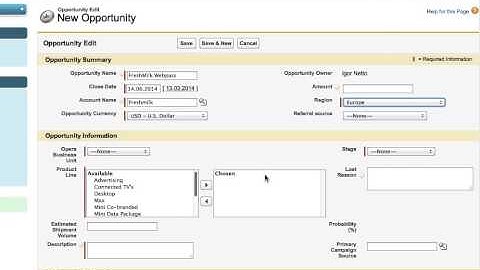How to create an opportunity in Salesforce.com