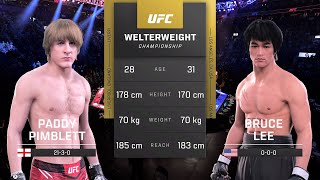 Paddy Pimblett vs Bruce Lee Full Fight - UFC 5 Fight Night
