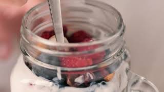 healthy yogurt with berries free footage