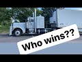 Peterbilt vs Turbo car and walk around of the new truck and the peterbilt (Lots of stuff happening)